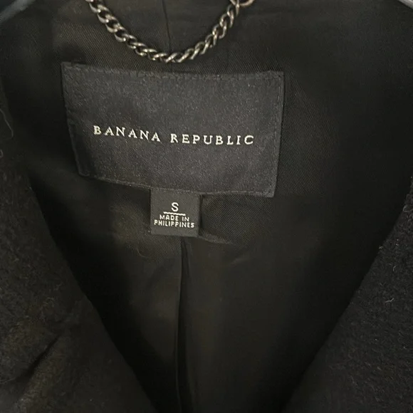 Banana republic short, black, pea coat, double breasted size small like new - Picture 2 of 6